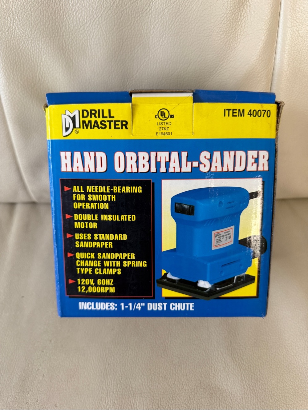 Drill Master 40070 Hand Orbital Sheet Sander 1/4" Sheet Power Woodworking Tool